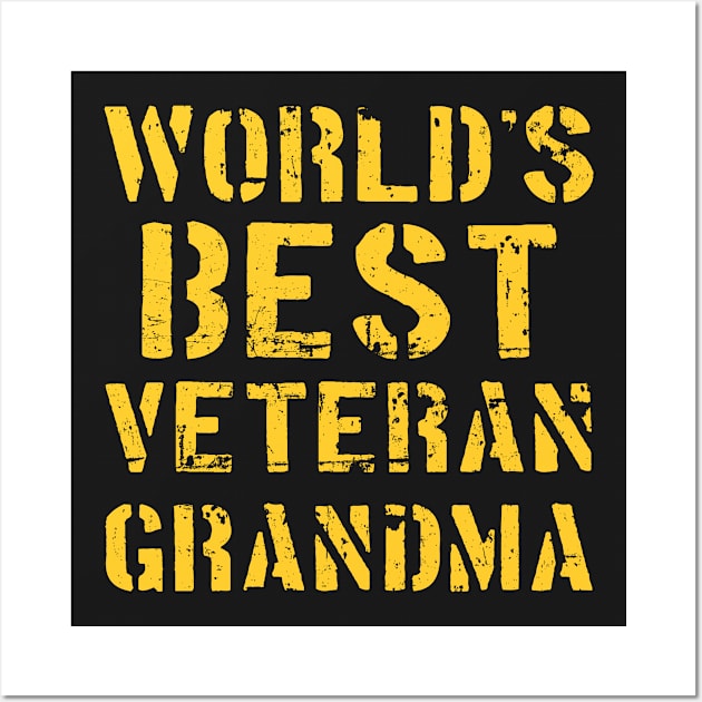 World's Best Veteran Grandma Tshirt Wall Art by andytruong